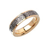 Gold Lined Low Dome Damascus Ring