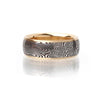 Gold Lined Low Dome Damascus Ring